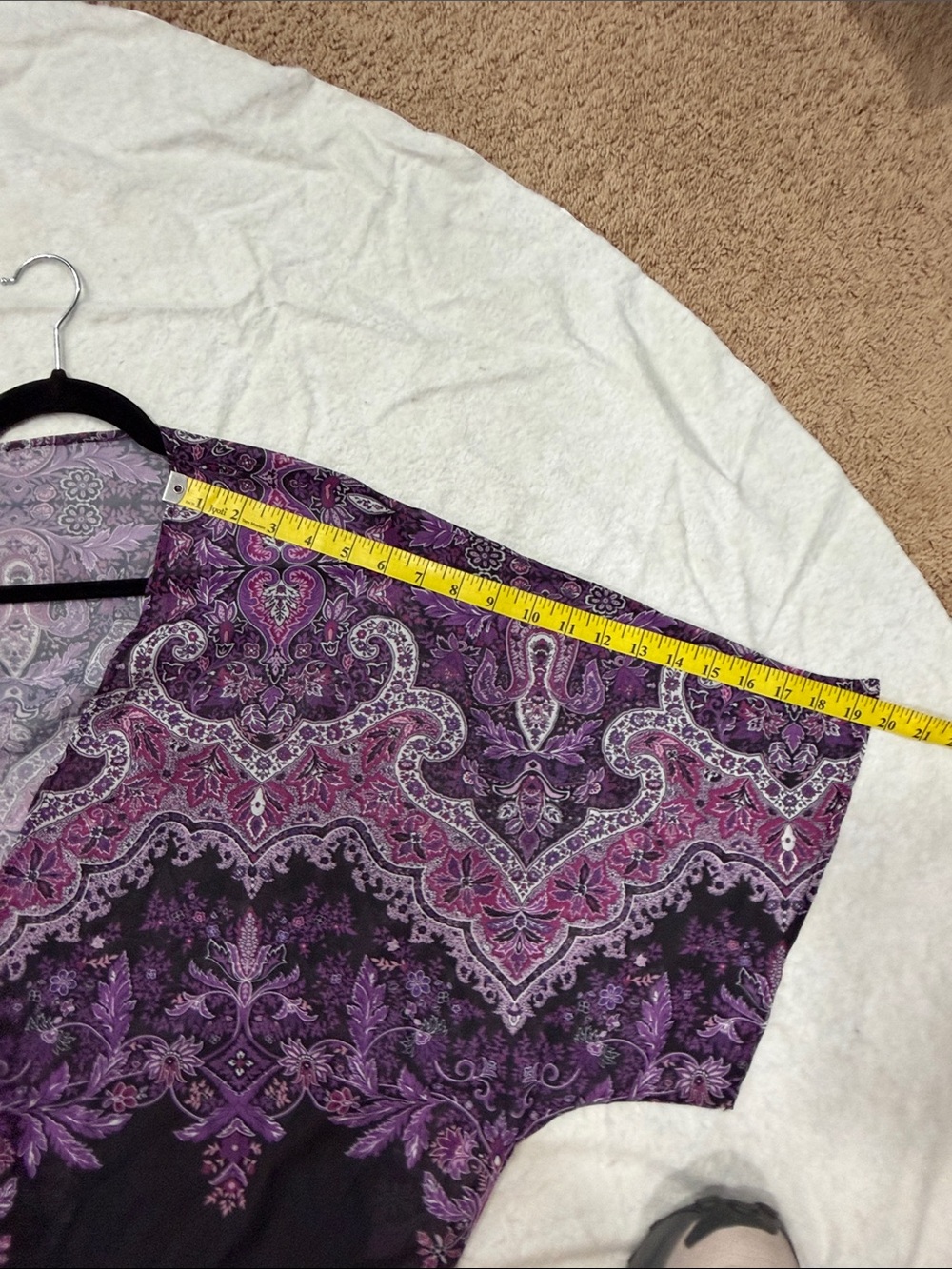 Sheer Purple Paisley Kimono Robe or Light Jacket/Cover Up for Women - Picture 7 of 8